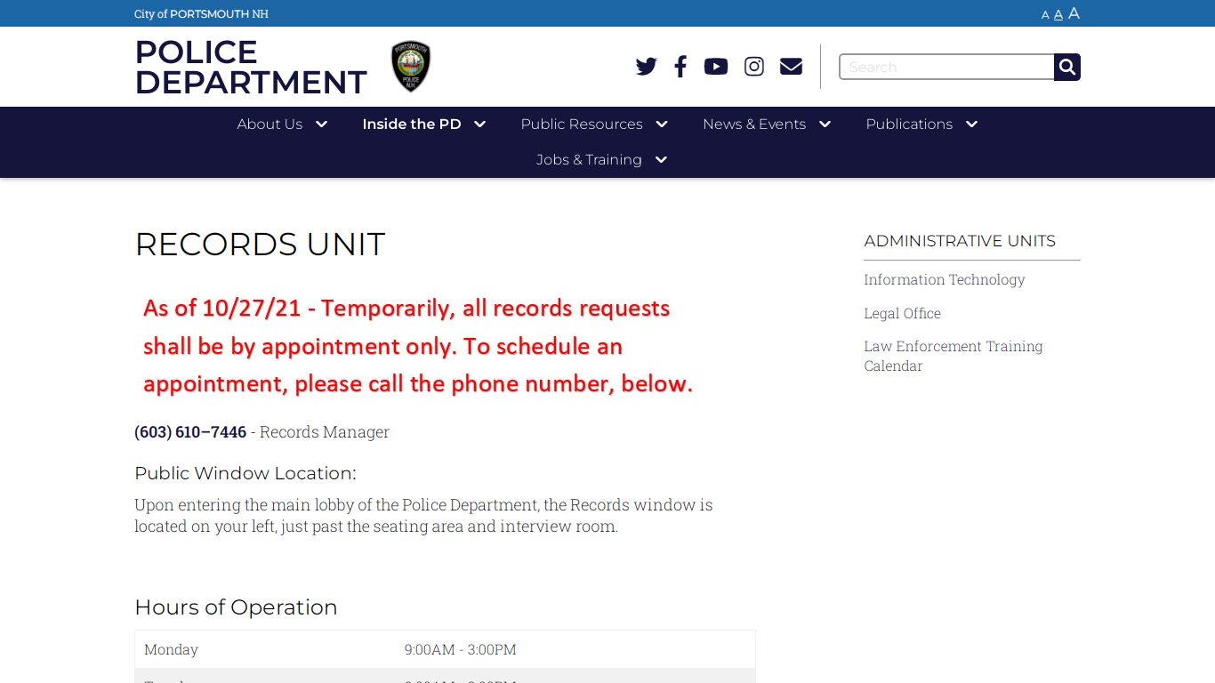 Records Unit | City of Portsmouth